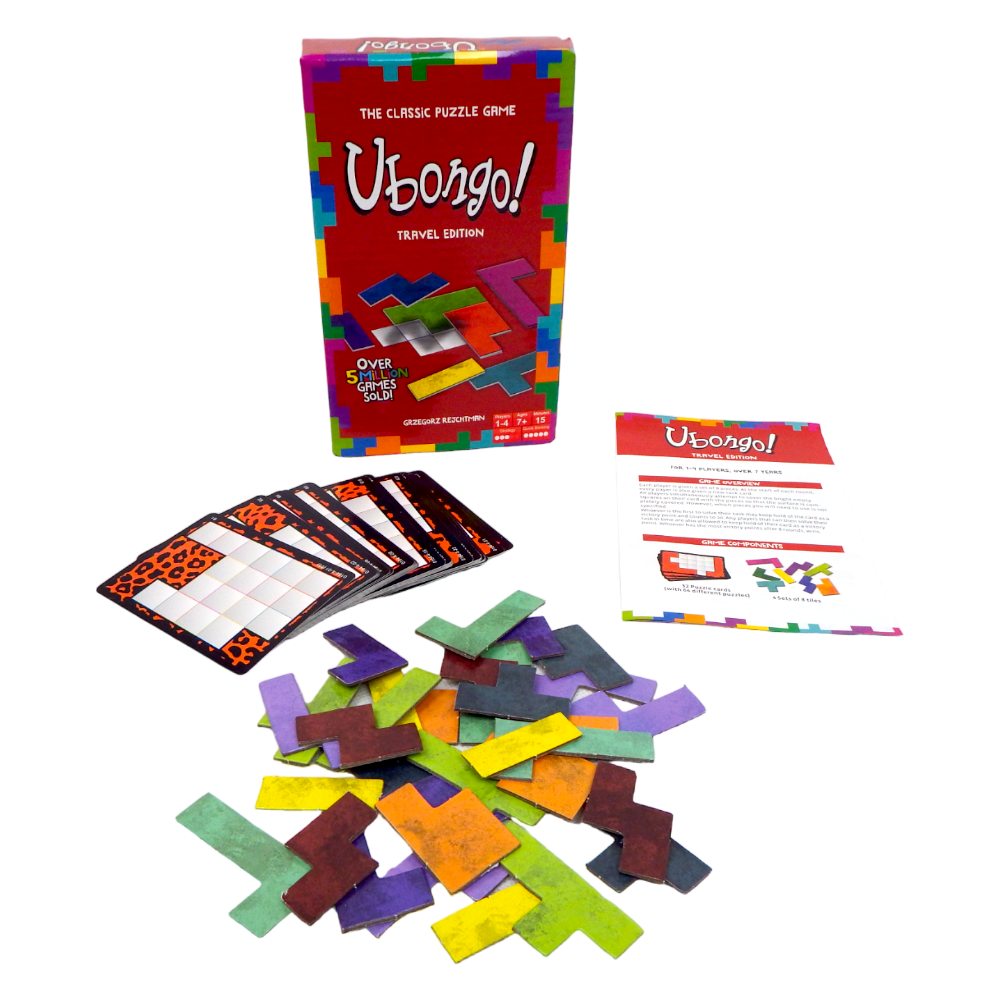 Ubongo The Classic Puzzle Game Travel Edition for Kids and adults 7+, 1-4 Players