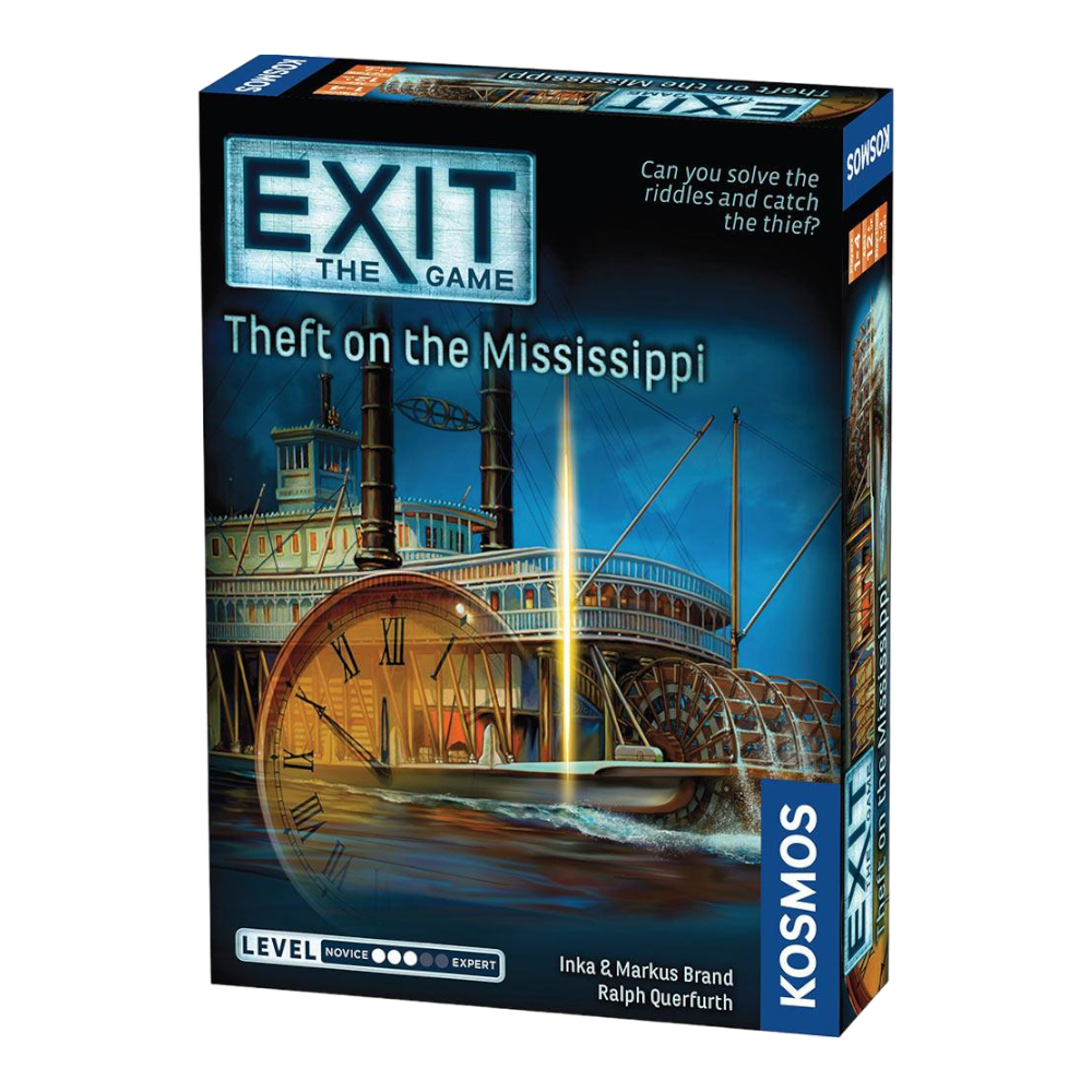 THAMES & KOSMOS Exit The Game Theft on the Mississippi | Interactive Escape Room Experience| Cooperative | 1-4 Players | 12+ | Game for Kids and Adults