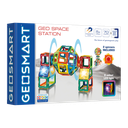 GeoSmart Geo Space Station, 70-Piece Magnetic STEM Building Set with 2 Spinner and 2 LED panels, 6 Rectangles, 36 Squares, 12 triangles, 8 Isosceles Triangles, 4 Trapezoids, Age 3+ years  