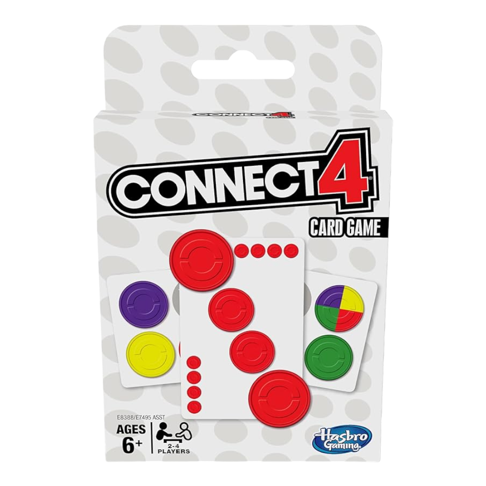 Hasbro Gaming Card Game Connect 4 for Kids Ages 6 and Up, 2-4 Players 4-In-A-Row Game