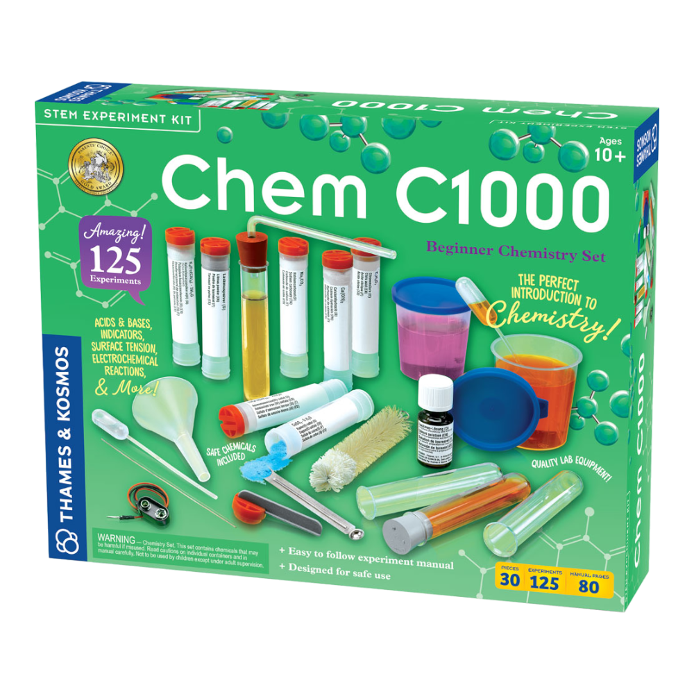 THAMES & KOSMOS Chem C1000, Kids Science Kit, Learning Resources for Chemistry Concepts and Equipment, STEM Toys for Science Experiments, Age 10+ 