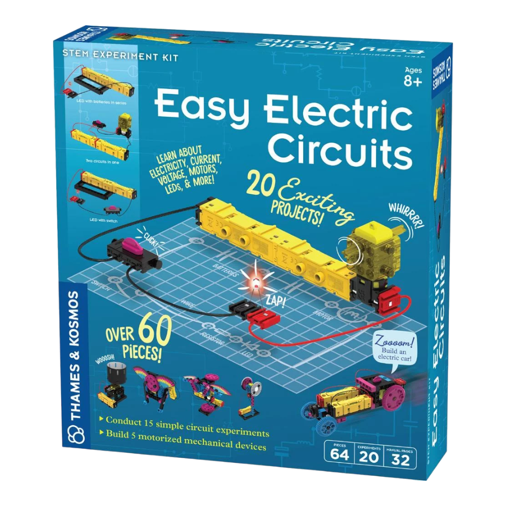 THAMES & KOSMOS Easy Electric Circuits STEM Kit | Essential Circuitry Set | 15 Experiments, 5 Motorized Models - Electricity, Current, Voltage, LEDs & More | Innovative, Easy-to-Use Building System