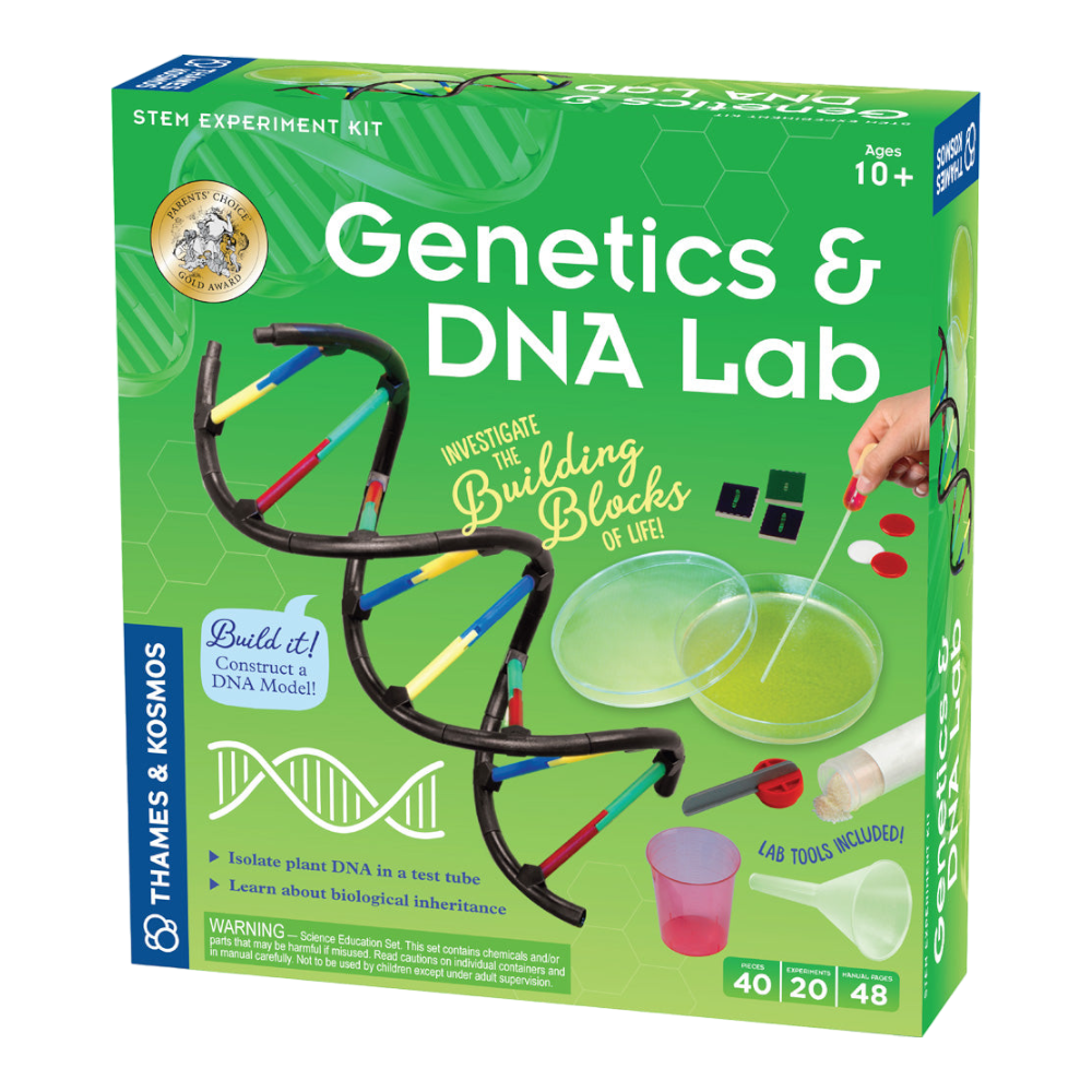 THAMES & KOSMOS Genetics & DNA Lab :Build a Model, Extract DNA & Solve a Crime Scene Mystery and to Explore Genetics, DNA, and Heredity, Hands-On Science Learning
