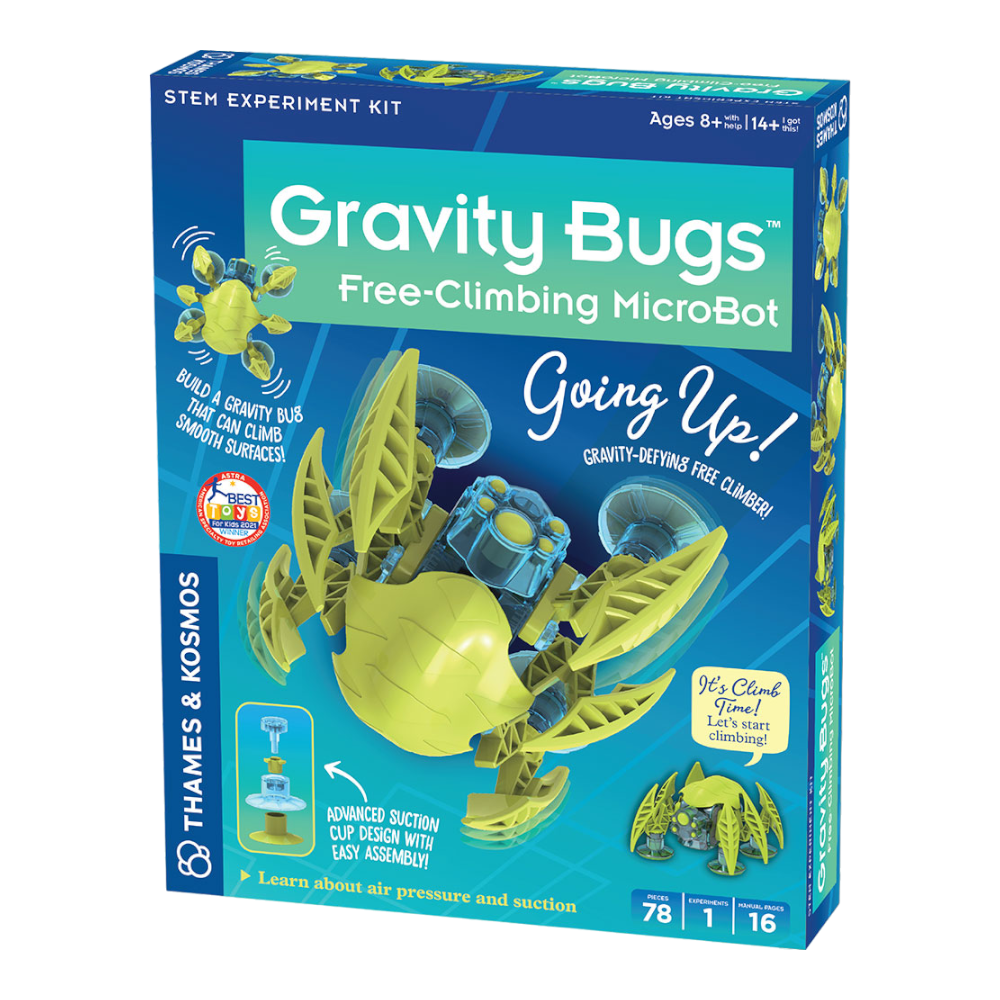 THAMES & KOSMOS Gravity Bugs Free-Climbing MicroBot | Build a Robotic Wall-Crawling Bug | Explore STEM Lessons in Air Pressure, Suction | Hands-on Physics & Engineering Construction Kit