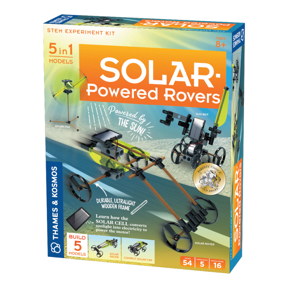 THAMES & KOSMOS Solar-Powered Rovers STEM Experiment KIT for kids 8+ Years, 5 Experiments and 10 Manual Pages