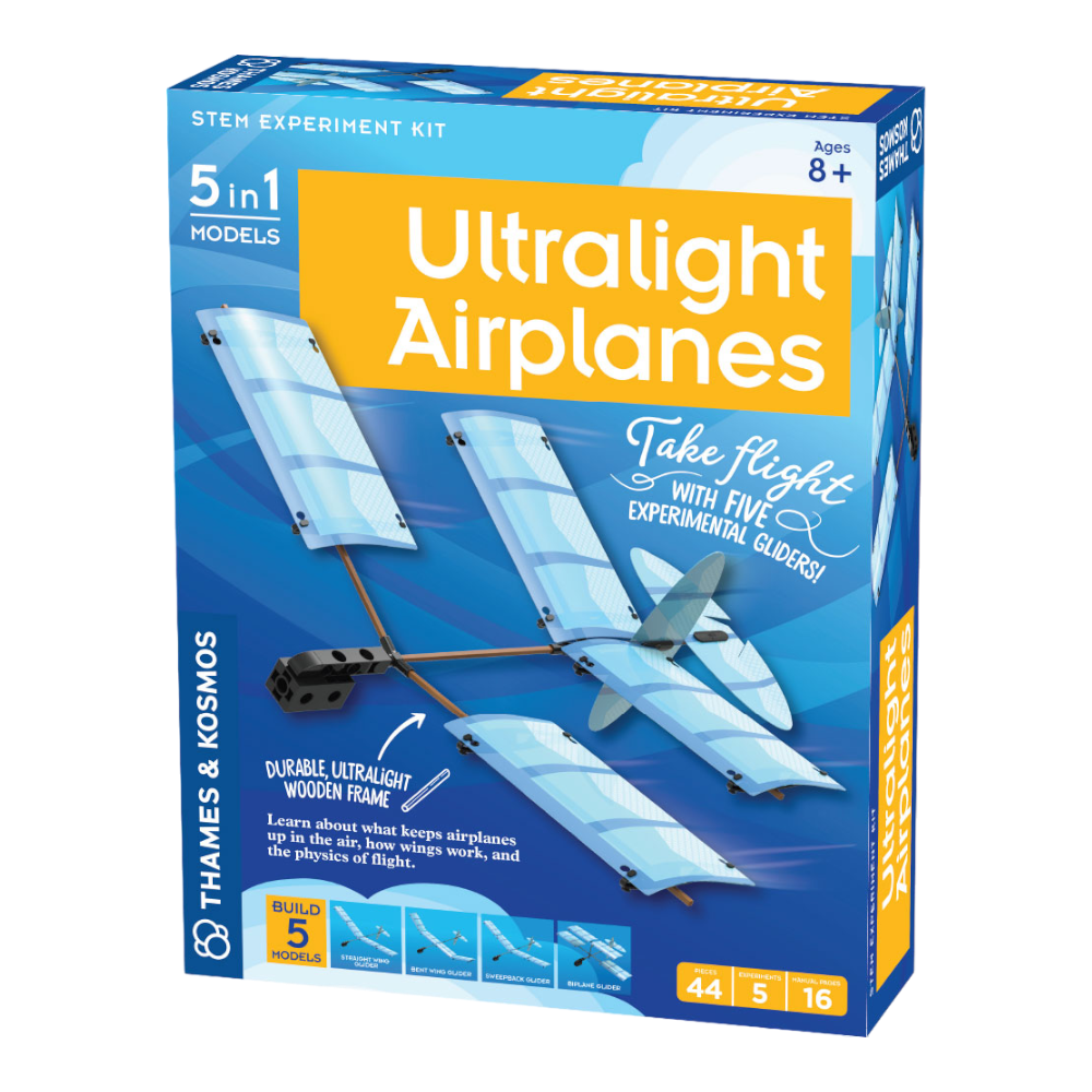 THAMES & KOSMOS Ultralight Airplanes STEM Experiment KIT for kids 8+ Years, 5 Experiments and 16 Manual Pages