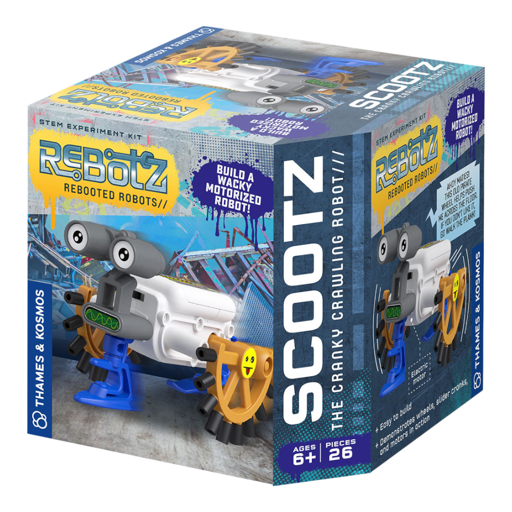 THAMES & KOSMOS ReBotz Scootz - The Cranky Crawling Robot | Build a Wacky Motorized Robot! | Collect All 4 | Combine to Make New Robotic Creations | Great for Gift, Age 6+ Years