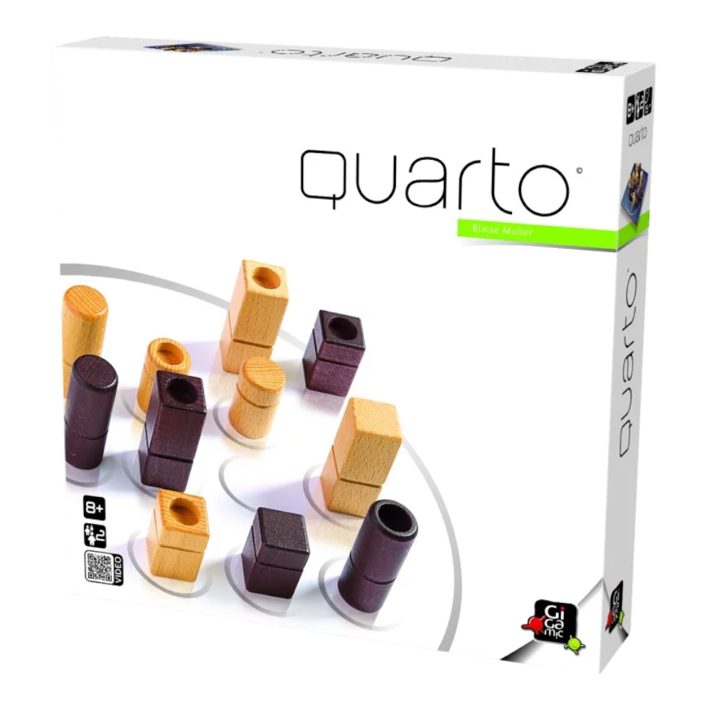 Gigamic, Quarto, Family Game, Wooden Game, 2 Players, from 8+ Years, 15 Minutes, German, Multilingual, Multicoloured, Colourful 