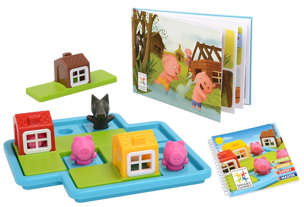 SmartGames Three Little Piggies Deluxe, Educational Child Games for Kids 3-6 Years Old 3D Ingenious Games with 48 Challenges for Preschool Ages