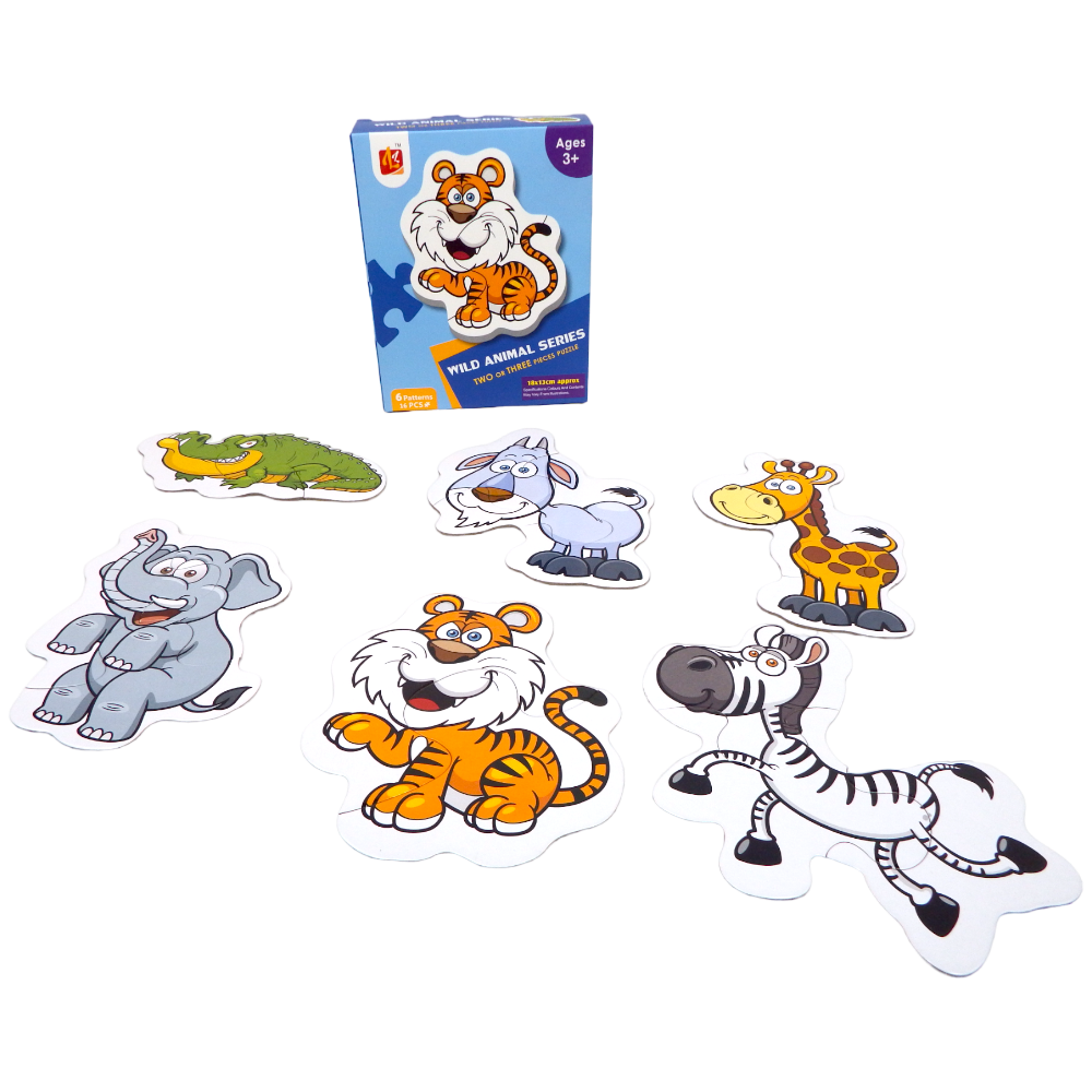 Puzzle Wild Animal Series Two or Three Pieces Puzzle 6 Patterns 16 pcs