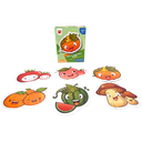 لغز سلسلة الفواكه والخضروات: أحجية مكونة من قطعتين أو ثلاث قطع، 6 أنماط، 14 قطعة