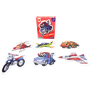 لغز سلسلة المرور: أحجية مكونة من قطعتين أو ثلاث قطع، 6 أنماط، 18 قطعة