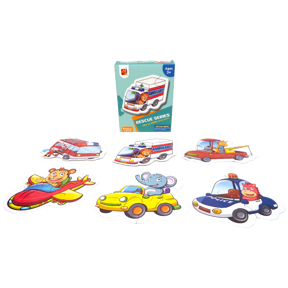 Puzzle Rescue Series Two or Three Pieces Puzzle 6 Patterns 17 pcs