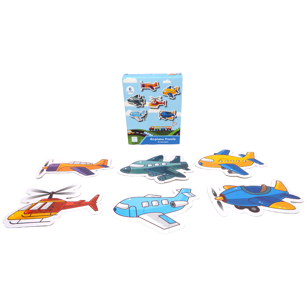 Puzzle Airplane Two or Three Pieces Puzzle 6 Patterns 13 pcs
