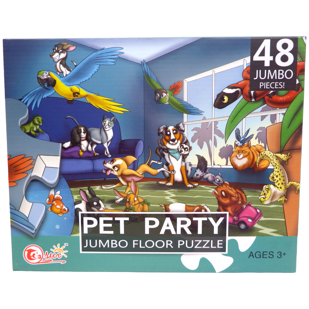Puzzle Pet Party 90x60 cm 48 Jumbo pcs Sun