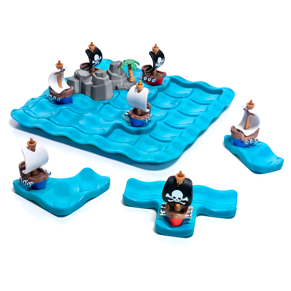 SmartGames Pirates Crossfire Single Player Board Game with 80 Challenges and 4 Playing Modes for Ages 7 - Adult