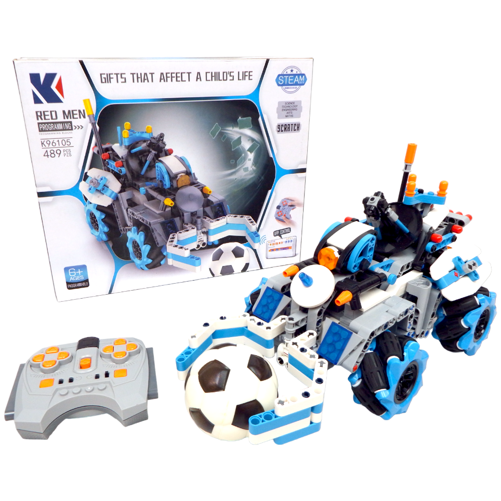 Remote Control Ball Car KAIYU K96105, 489 pcs , 1x Building blocks treasure chest ( 4 drive motors) + 1x L Motor, Lithium rechargeable battery, Programmable