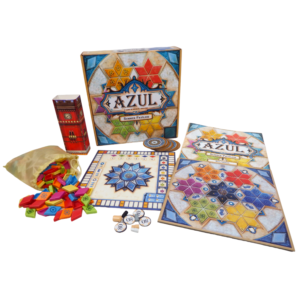 Azul Summer Pavilion Board Game - Strategic Tile-Placement Game for Family Fun, Great Game for Kids and Adults, Ages 8+, 2-4 Players, 30-45 Minute Playtime