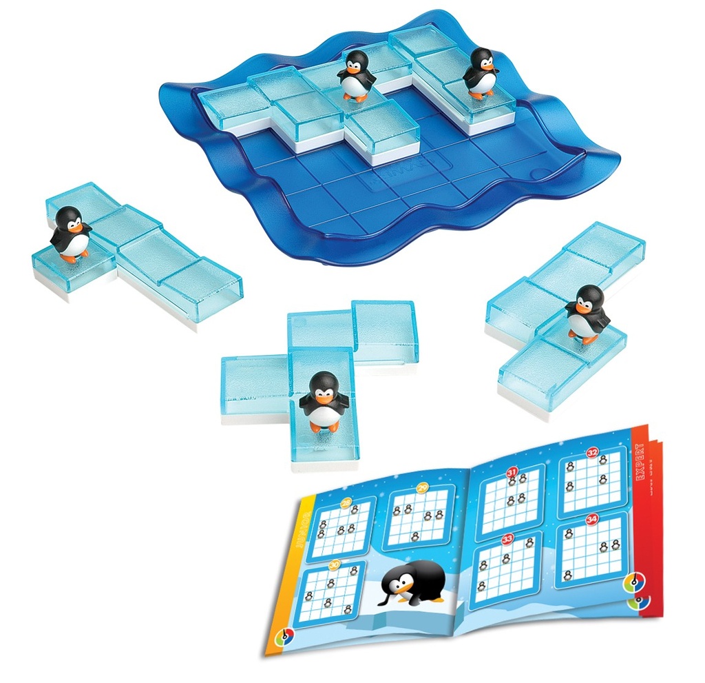SmartGames Penguins on Ice Single Player Board Game with 80 Challenges for Ages 6 - Adult